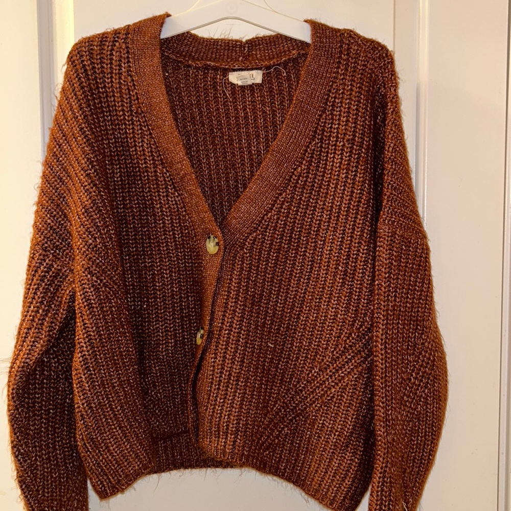 A.N.A knitted reddish/brown sweater ( size large)
